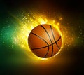 Flying basketball on fire