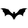Flying bat black silhouette vector illustration