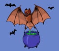 Flying Bat Bring Witch Potion