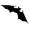 Flying bat silhouette vector illustration Royalty Free Stock Photo
