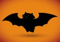 Flying Bat Silhouette, Vector Illustration Royalty Free Stock Photo