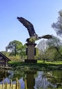 Flying bearded vulture, also known as the lammergeier vulture, lammergeyer or ossifrage