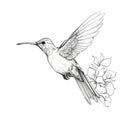 flying beautiful hummingbird ai generated