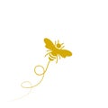Flying Bee Logo Template icon illustration design Royalty Free Stock Photo