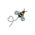 Flying bee love. Vector logo icon template Royalty Free Stock Photo
