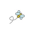 Flying bee love. Vector logo icon template Royalty Free Stock Photo