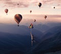 Flying with big balloons