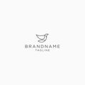 Minimalist line art Bird Logo Icon Design Template. Simple, dove, fly, freedom, flat Modern Vector Illustration