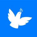 Flying bird, dove as a symbol of peace. Support Ukraine, Stand with Ukraine banner and poster in yellow and blue colors