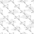 Flying Bird Journey to The Sky Vector Graphic Seamless Pattern Royalty Free Stock Photo