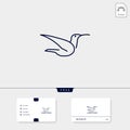 flying bird line logo template and business card include, free vector illustration, logo inspiration Royalty Free Stock Photo
