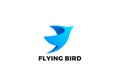 Flying Bird Logo Abstract Design vector template. Elegant silhouette Falcon Eagle Dove Wings Logotype concept Royalty Free Stock Photo