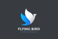 Flying Bird Logo design vector. Eagle Falcon Dove Royalty Free Stock Photo