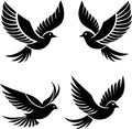 A flying bird logo icons vector illustration