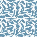 Flying birds seamless pattern. Vector background