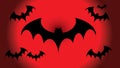 Flying bblack bat silhouettes, halloween decoration