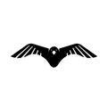 flying black crow raven logo design vector sign illustrations Royalty Free Stock Photo