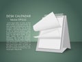 Flying blank pages of table calendar