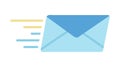 Flying Blue Envelope with Speed Lines Vector, vector design Generative AI Royalty Free Stock Photo
