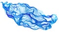Flying Blue Fabric Wave, Flowing Waving Silk Fluttering Cloth