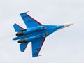 Flying blue military Su-27