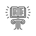 Flying Book - modern vector single line icon Royalty Free Stock Photo