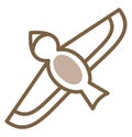 Flying brown bird, icon