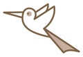 Flying brown bird, icon