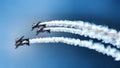 Four piston propeller aerobatic aicraft during display. Royalty Free Stock Photo