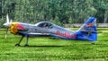 The Flying Bulls Aerobatics Team Zlin-50LX preparing for taxiing for take-off. Royalty Free Stock Photo