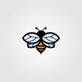 Flying bumblebee logo mascot vector vintage illustration design