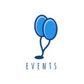 flying bunch balloon. event celebration logo Ideas. Inspiration logo design. Template Vector Illustration. Isolated On Black