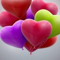 Flying bunch of balloon hearts Royalty Free Stock Photo