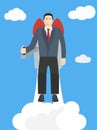 Flying Businessman Cartoon Graphic Design for