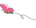 Flying butterfly in a linear style. Royalty Free Stock Photo