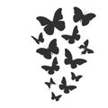 Flying butterfly silhouettes, Butterflies silhouette