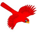 Flying cardinal cartoon