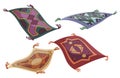 flying carpet vector illustration collection set Royalty Free Stock Photo
