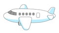 Flying cartoon airplane. Travel illustration and tourism item. Royalty Free Stock Photo