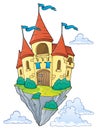 Flying castle theme image 1 Royalty Free Stock Photo