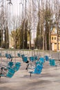 Flying chairs attraction in an amusement park. Royalty Free Stock Photo