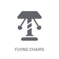 Flying chairs icon. Trendy Flying chairs logo concept on white b Royalty Free Stock Photo