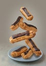 Flying a chocolate eclairs