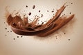 Flying coffee or chocolate powder, dust particles in motion Royalty Free Stock Photo