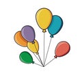 Flying colorful balloons