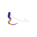 Flying Colorful Kite Vector Illustration Royalty Free Stock Photo