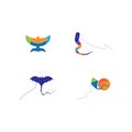 Flying Colorful Kite Vector Illustration Royalty Free Stock Photo