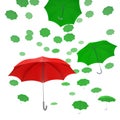 Flying colorful umbrellas Royalty Free Stock Photo