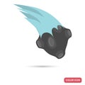Flying comet color flat icon for web and mobile design