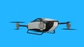 flying copter car, drone. future concept. Green screen isolate. 3d rendering. Royalty Free Stock Photo